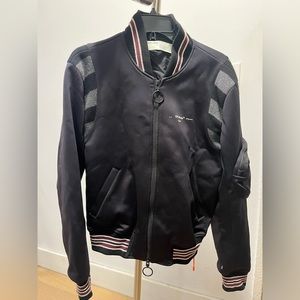 OFF WHITE VARSITY NYLON JACKET SIZE MEDIUM EXCELLENT CONDITION